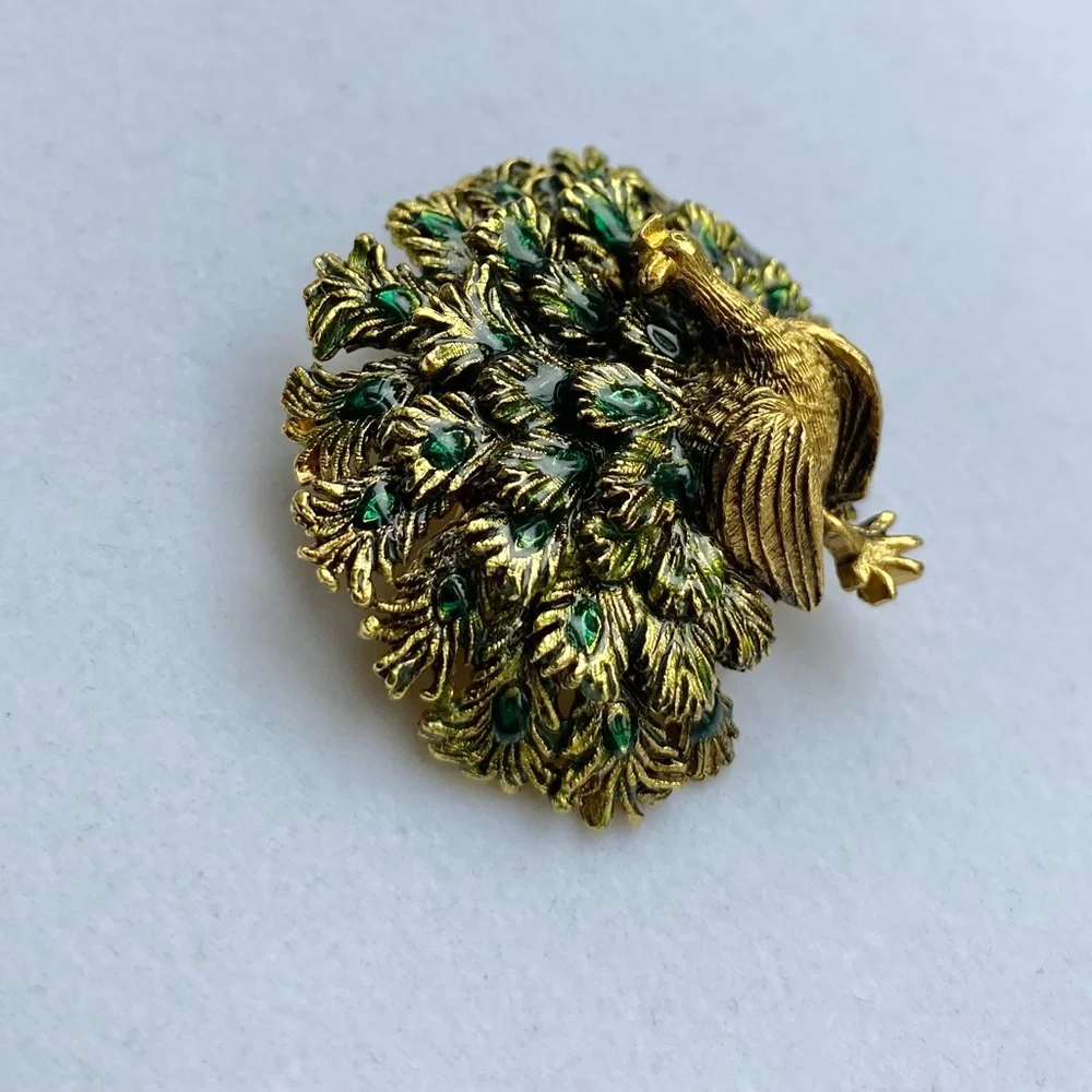 Vintage Peacock Brooch